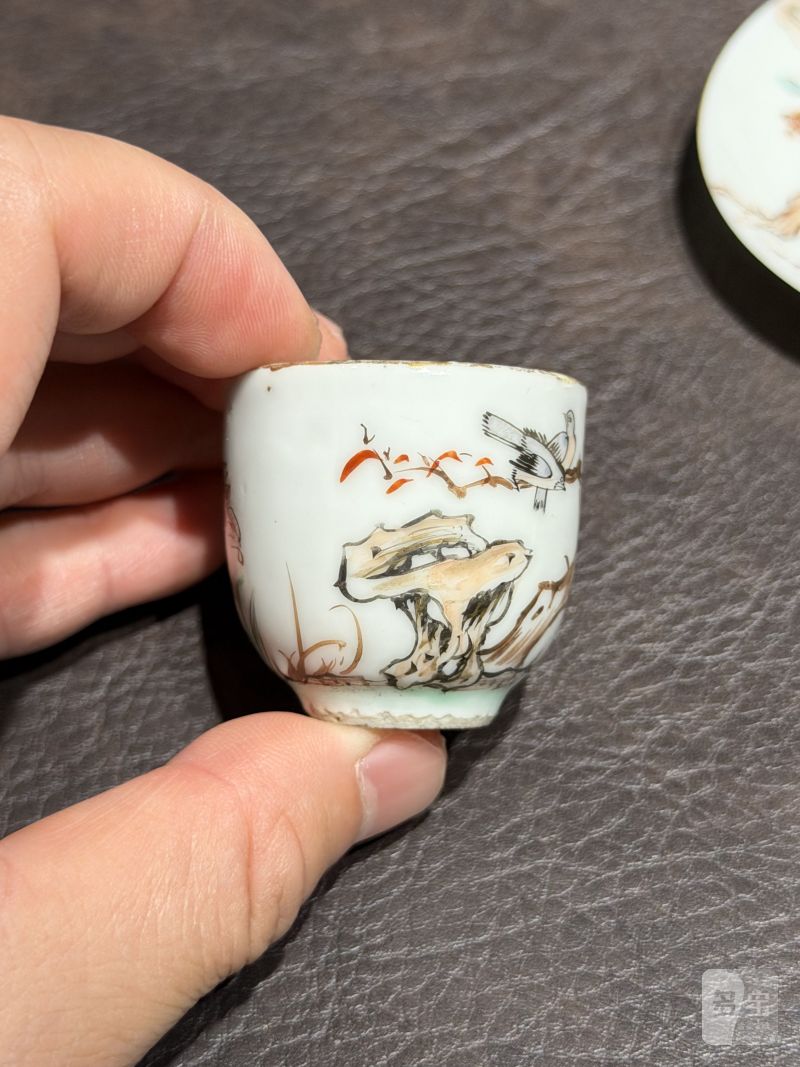 清乾隆 粉彩花鸟纹茶具一套25件 - 图23
